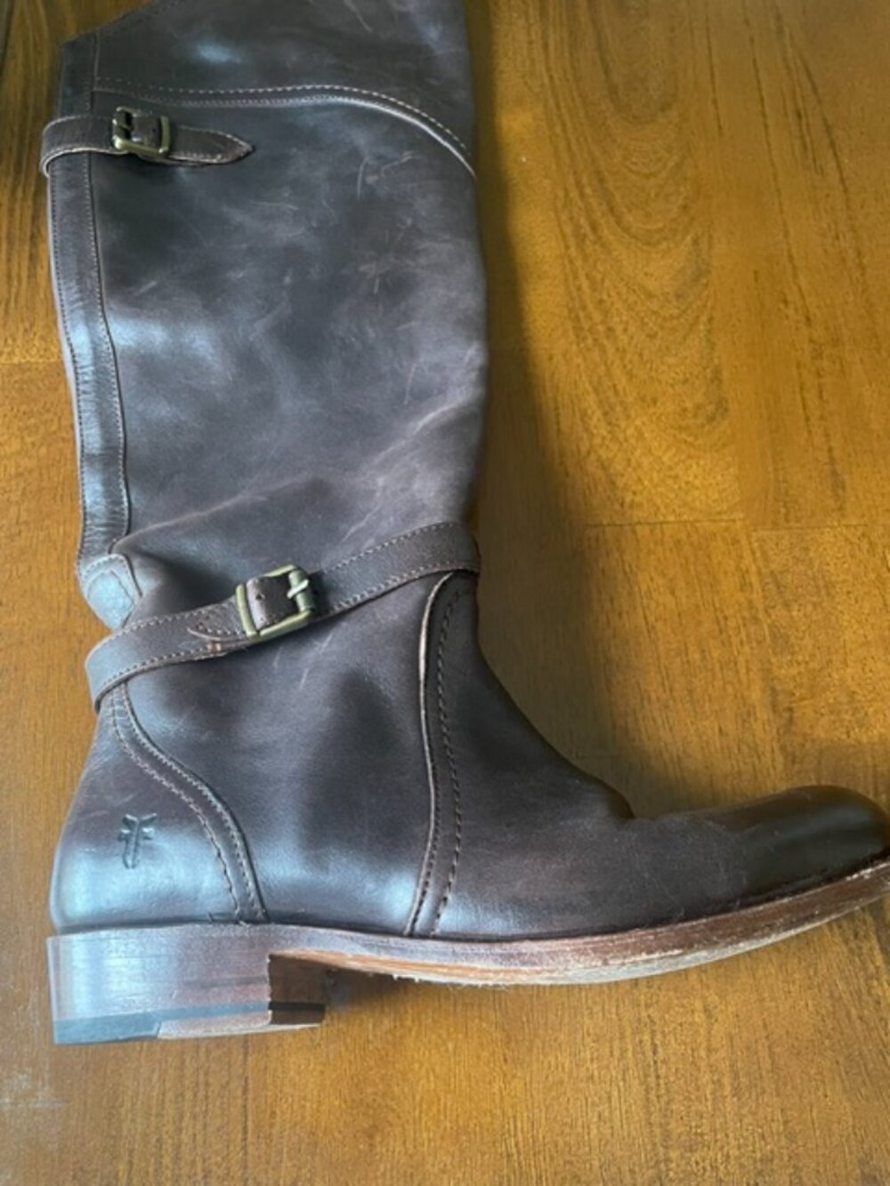 Frye, women's dark brown, knee high leather boots-Size 7 - Picture 2 of 4